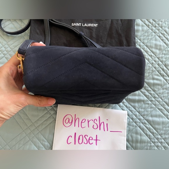 NWT Authentic YSL Yves Saint Laurent Toy LouLou Suede Navy - Picture 14 of 16